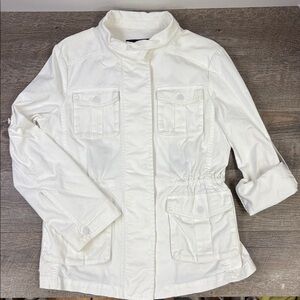 🤍 BCBGMAXAZRIA White Utility Jacket Size Large